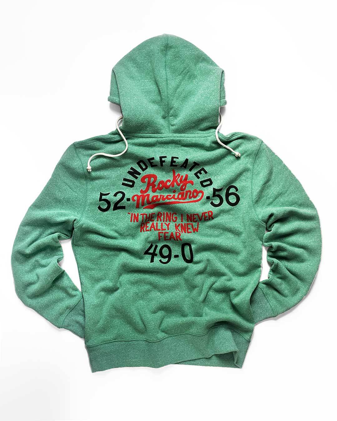 Rocky Marciano Undefeated Heather Green PO Hoody - Roots of Fight