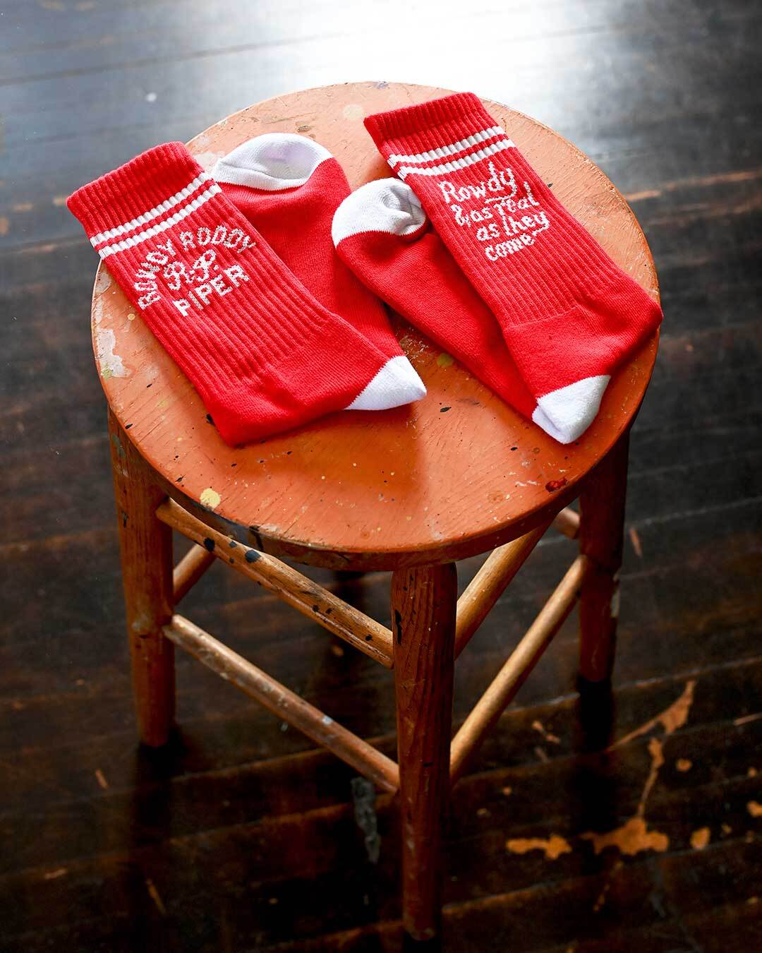 Rowdy Roddy Piper Red Socks - Roots of Fight