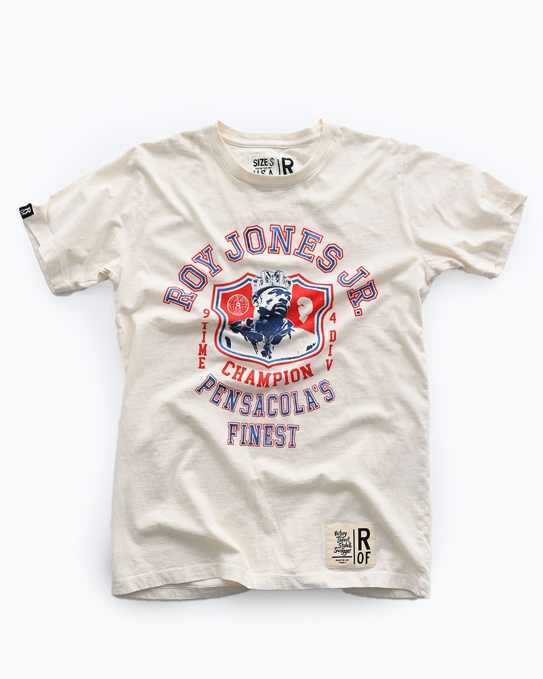 Roy Jones Jr. 9x Champ White Tee - Roots of Fight
