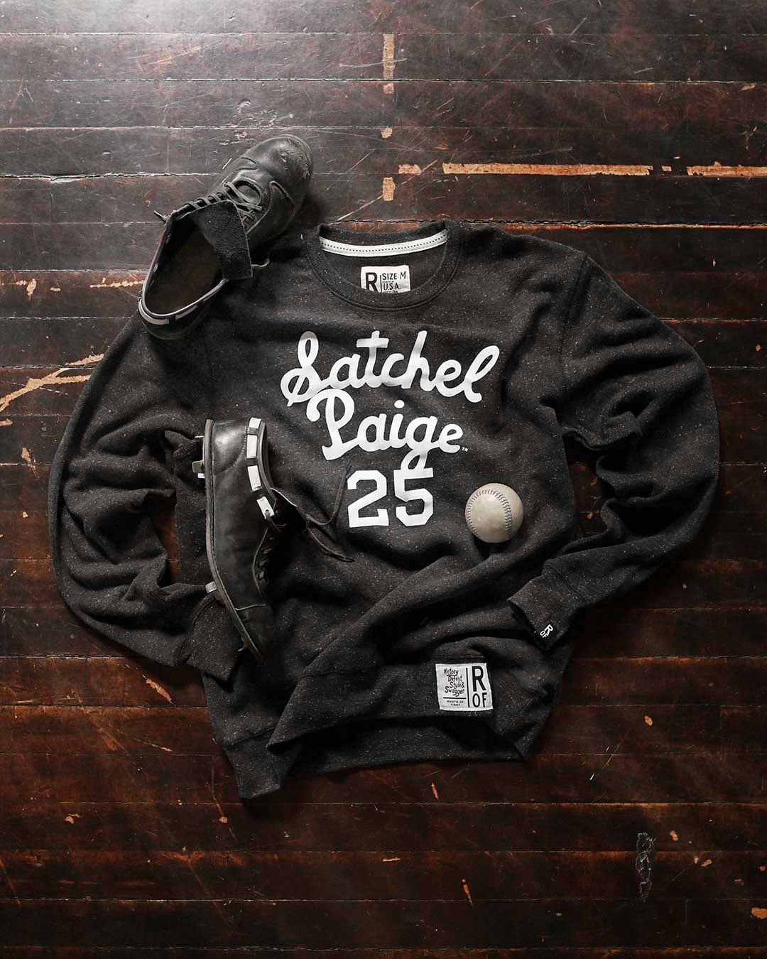 Satchel Paige 25 Heather Black Sweatshirt - Roots of Fight