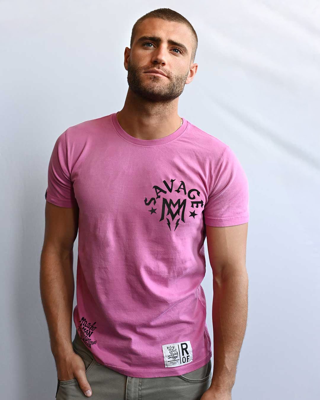 Savage &#39;Cream of The Crop&#39; Pink Tee - Roots of Fight