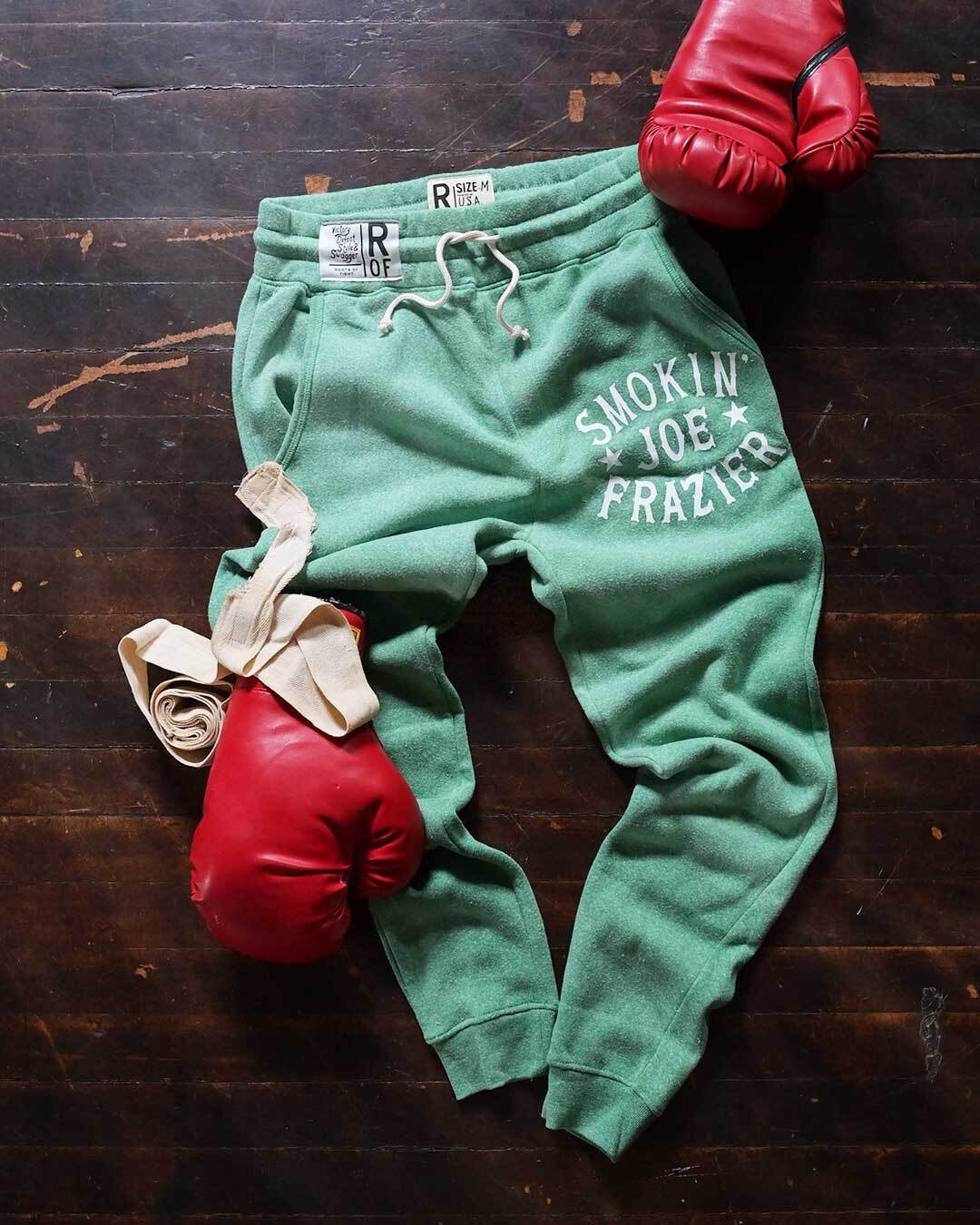 Smokin' Joe Frazier Heather Green Sweatpants - Roots of Fight