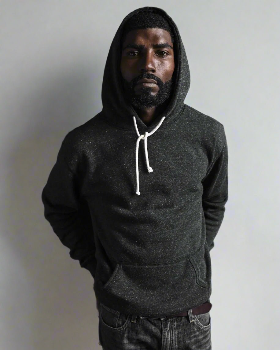 Supersoft Midweight Heather Black Hoody - Roots of Fight