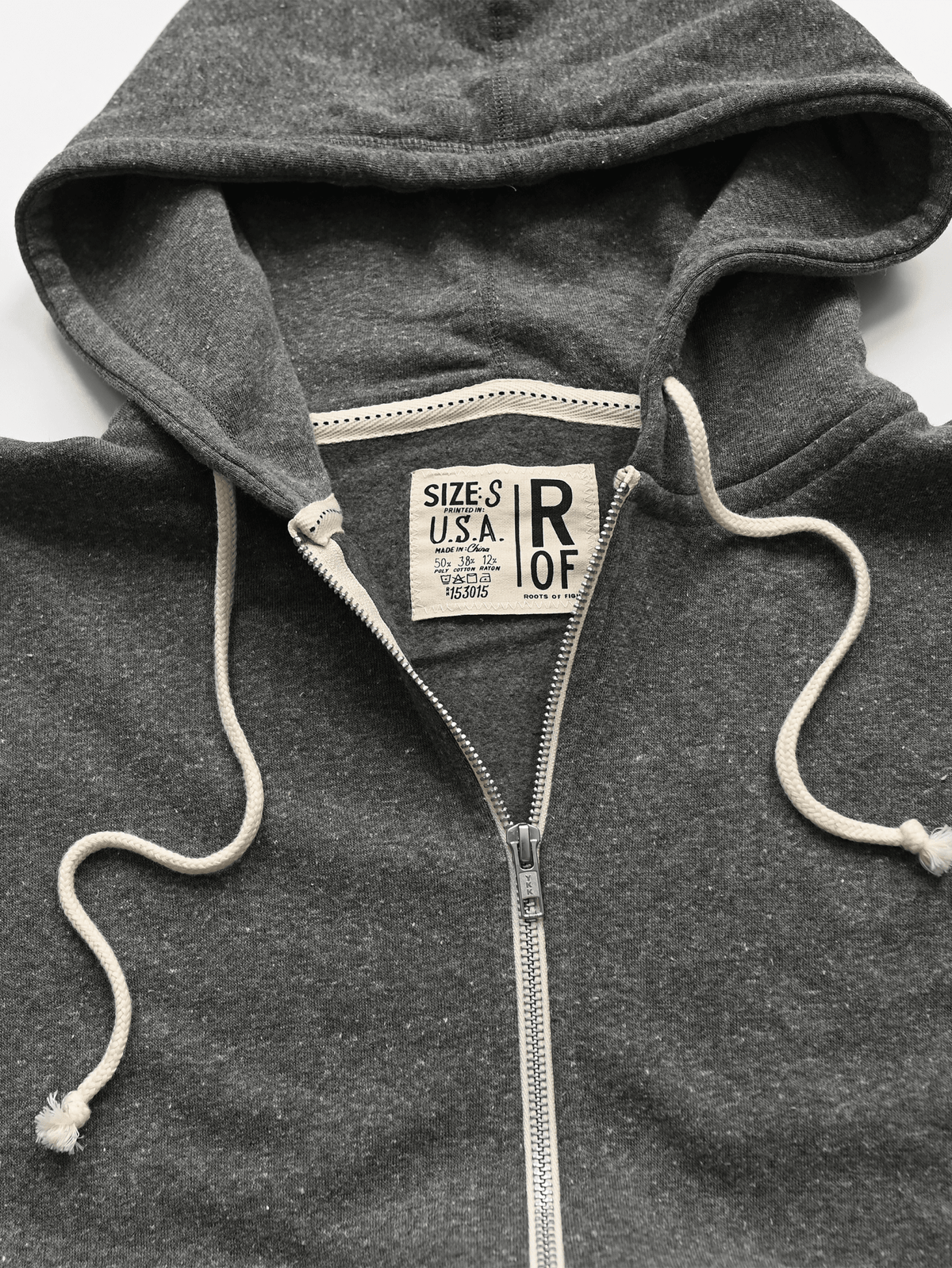 Supersoft Midweight Heather Grey Full Zip Hoody - Roots of Fight