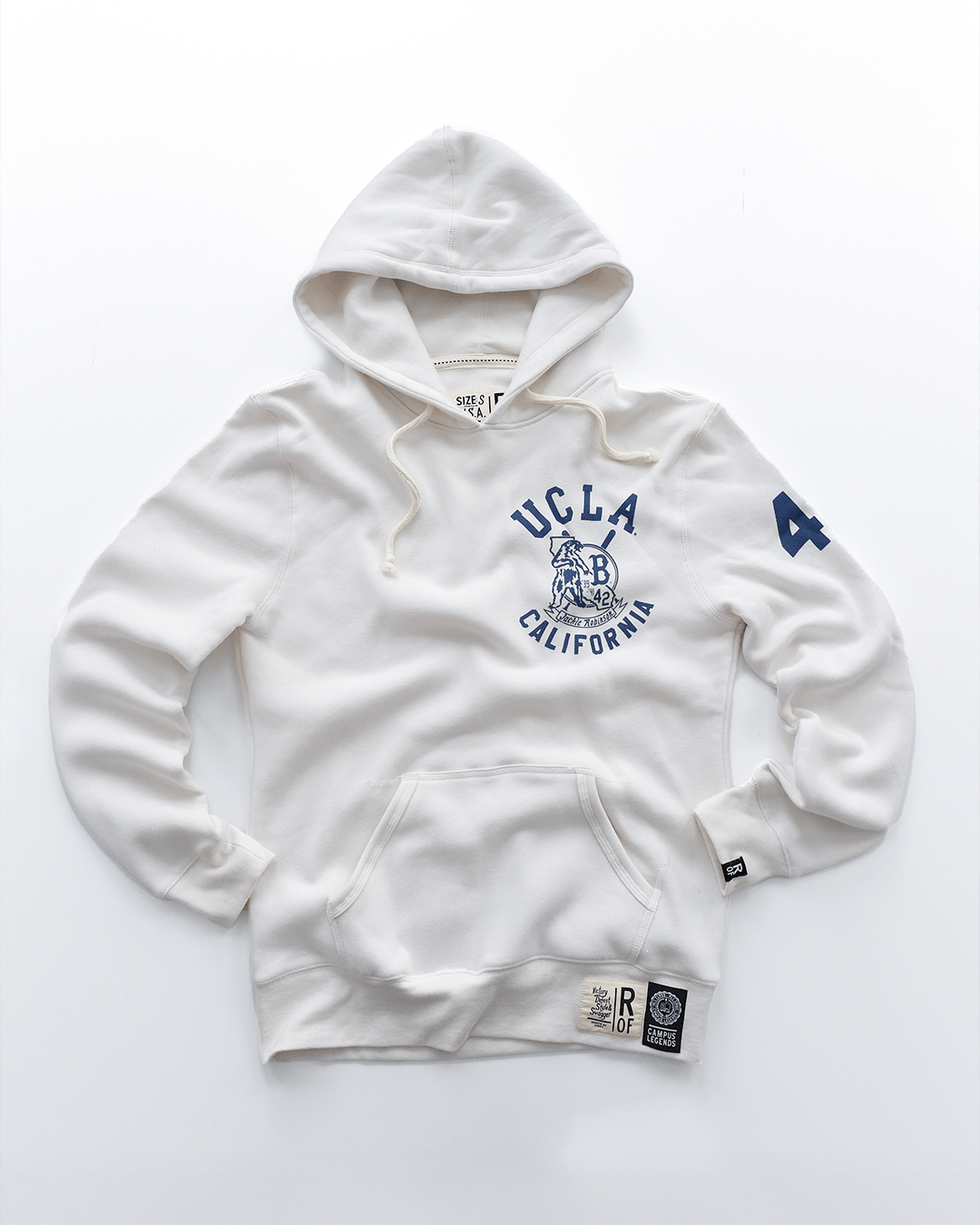 UCLA - Jackie Robinson 4 - Sport Icon White PO Hoody - Roots of Fight
