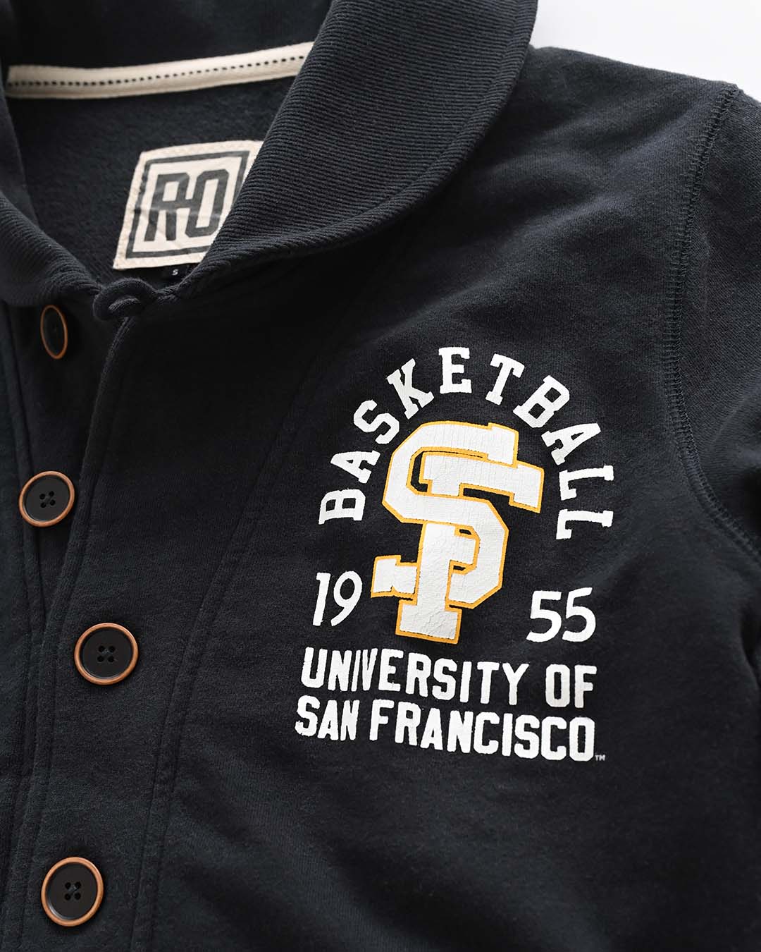 USF - Bill Russell &#39;55 Black Cardigan - Roots of Fight