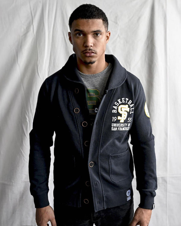 USF - Bill Russell '55 Black Cardigan - Roots of Fight