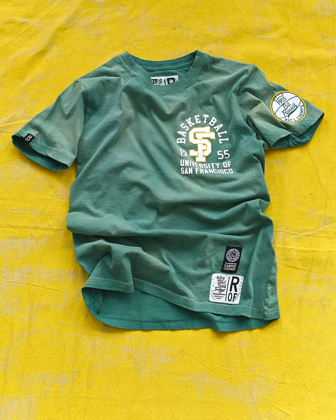 USF - Bill Russell &#39;55 Green Tee - Roots of Fight