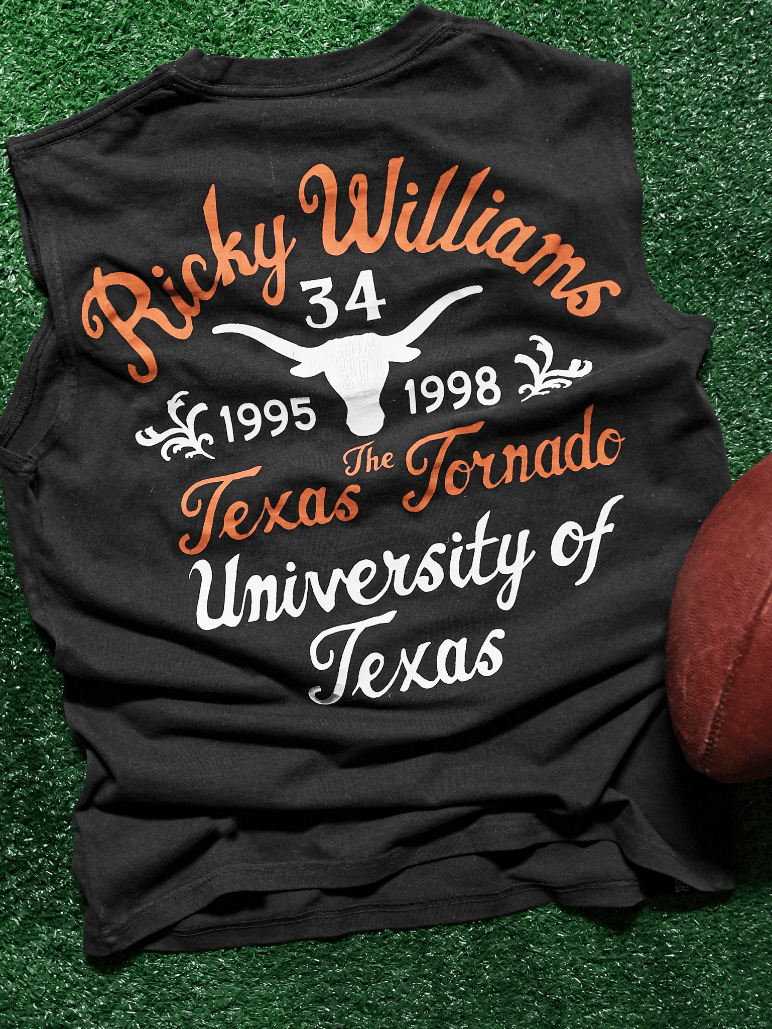 UT - Ricky Williams Texas Tornado Black Muscle Tee - Roots of Fight