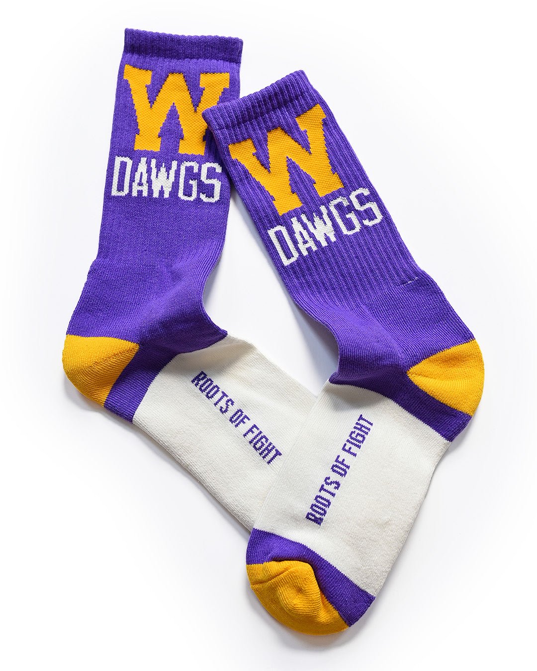 UW - Athletic Dept. Dawgs Purple Socks - Roots of Fight