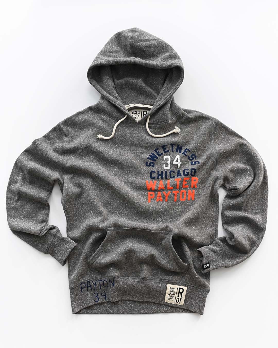 Walter Payton Sweetness #34 Grey PO Hoody - Roots of Fight