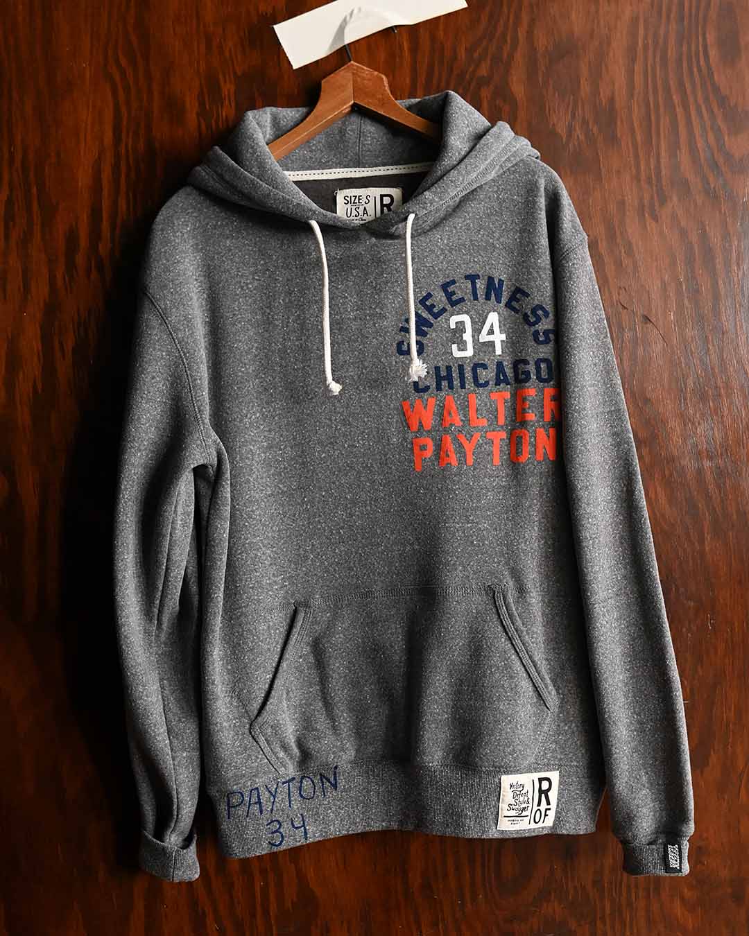 Walter Payton Sweetness #34 Grey PO Hoody - Roots of Fight