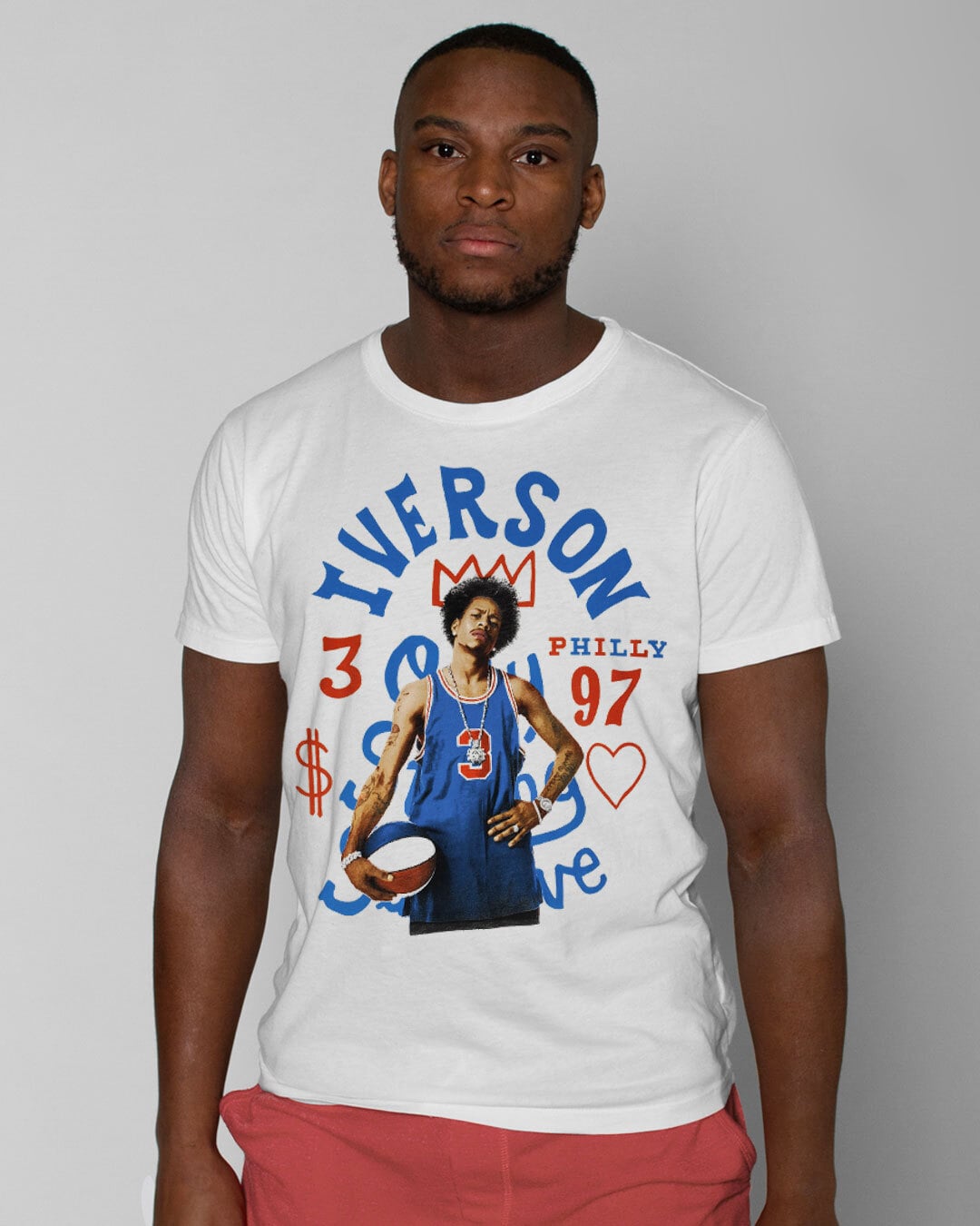 Roots of Fight Officially Licensed Iverson Philly Photo White Tee