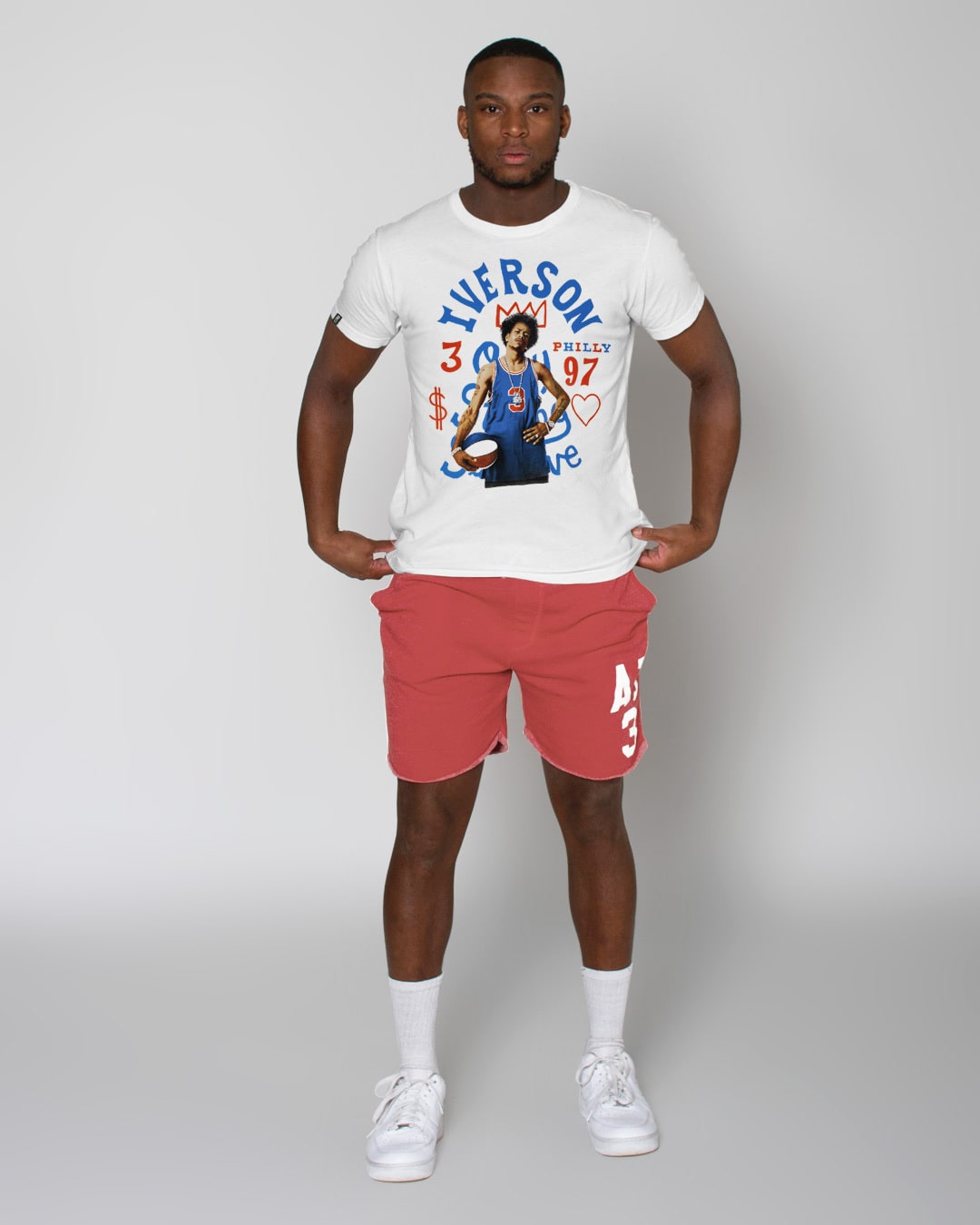 Iverson Philly Photo White Tee Fight Roots - of