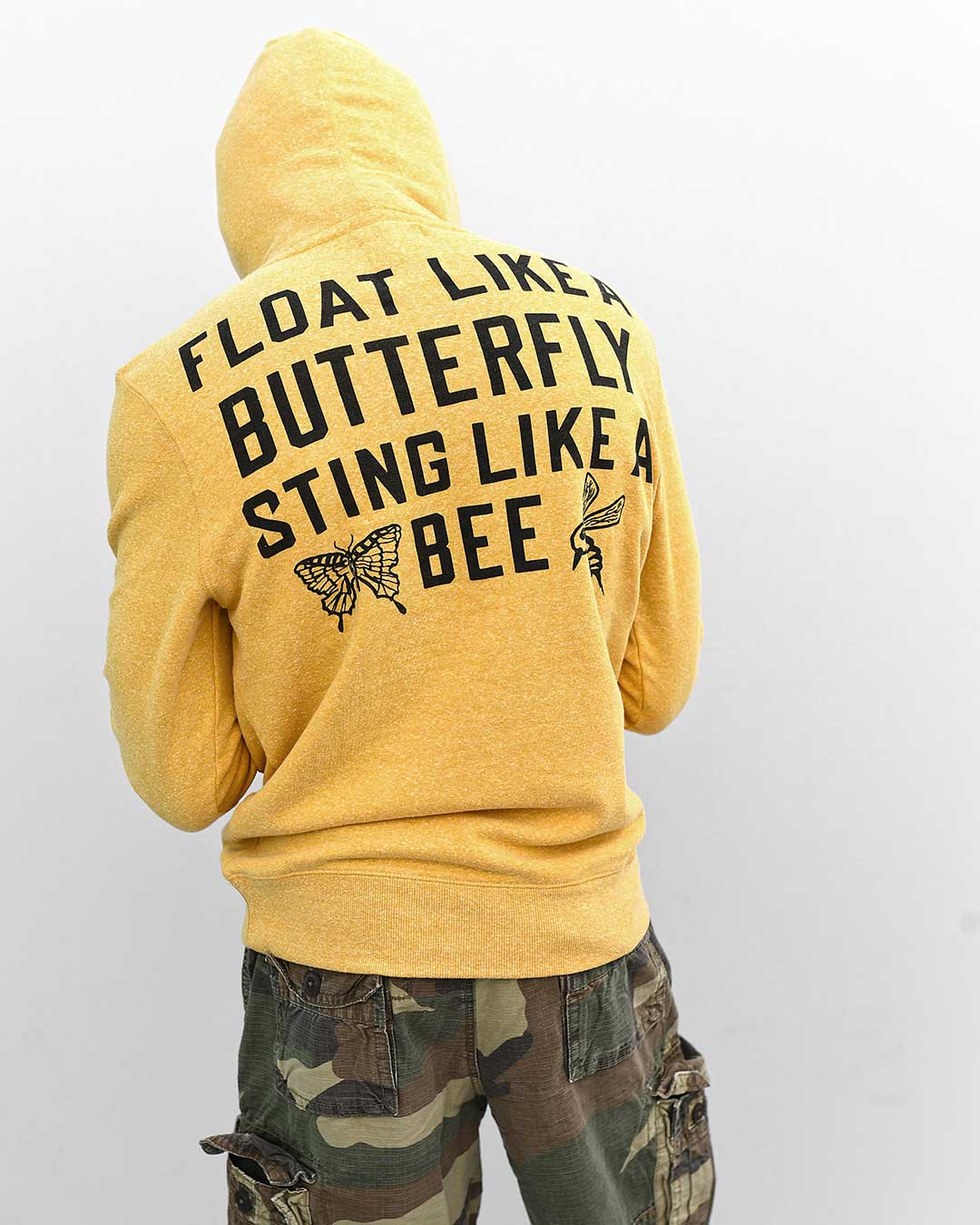 Ali Deer Lake Float Quote Yellow Hoody - Roots of Fight