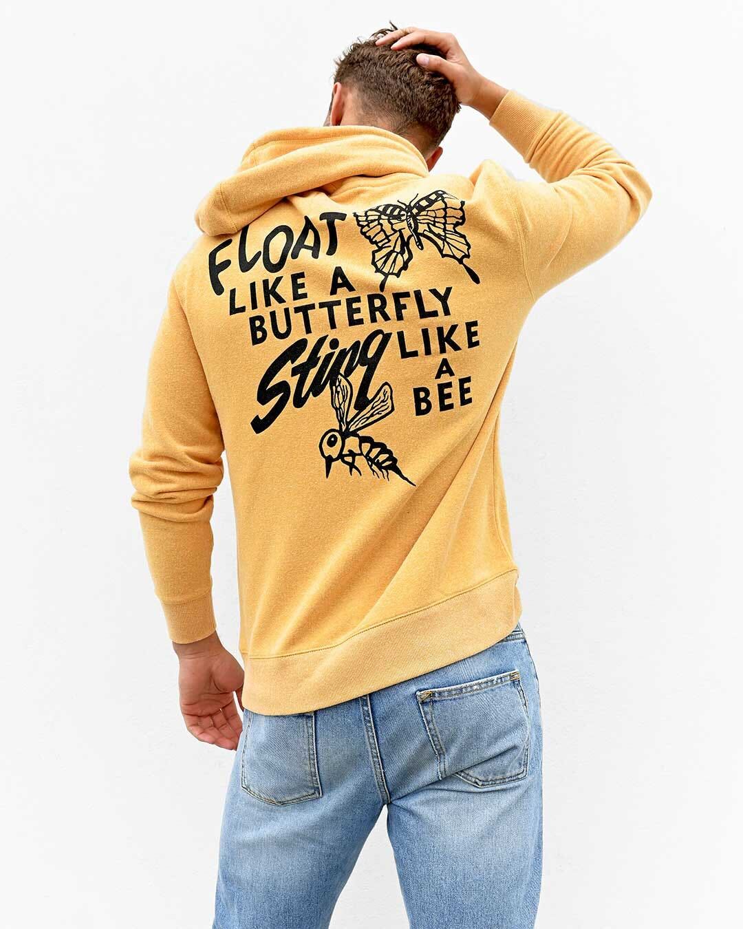 Ali Float Quote Yellow PO Hoody - Roots of Fight