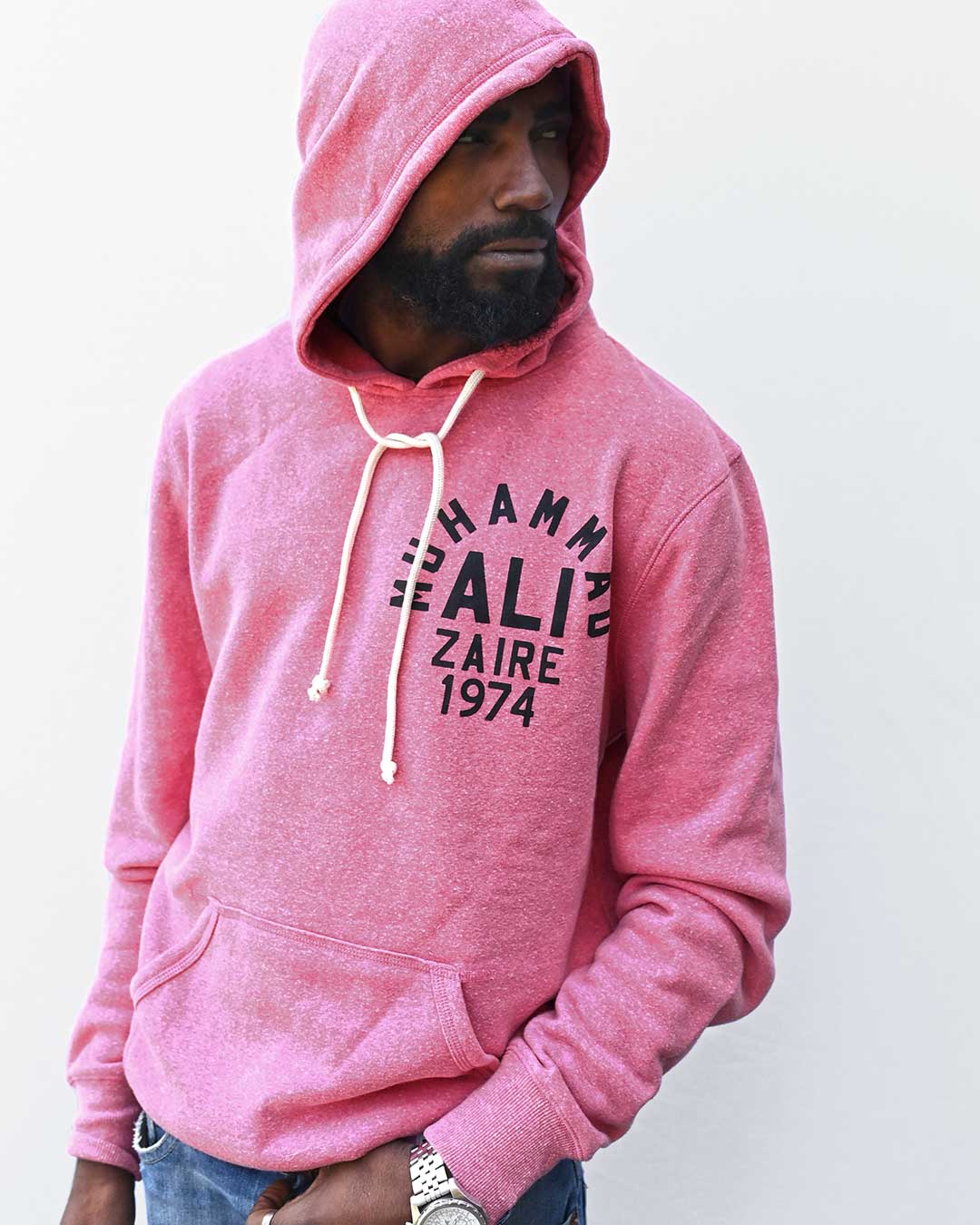 Ali Rumble in the Jungle Pink Hoody Roots of Fight