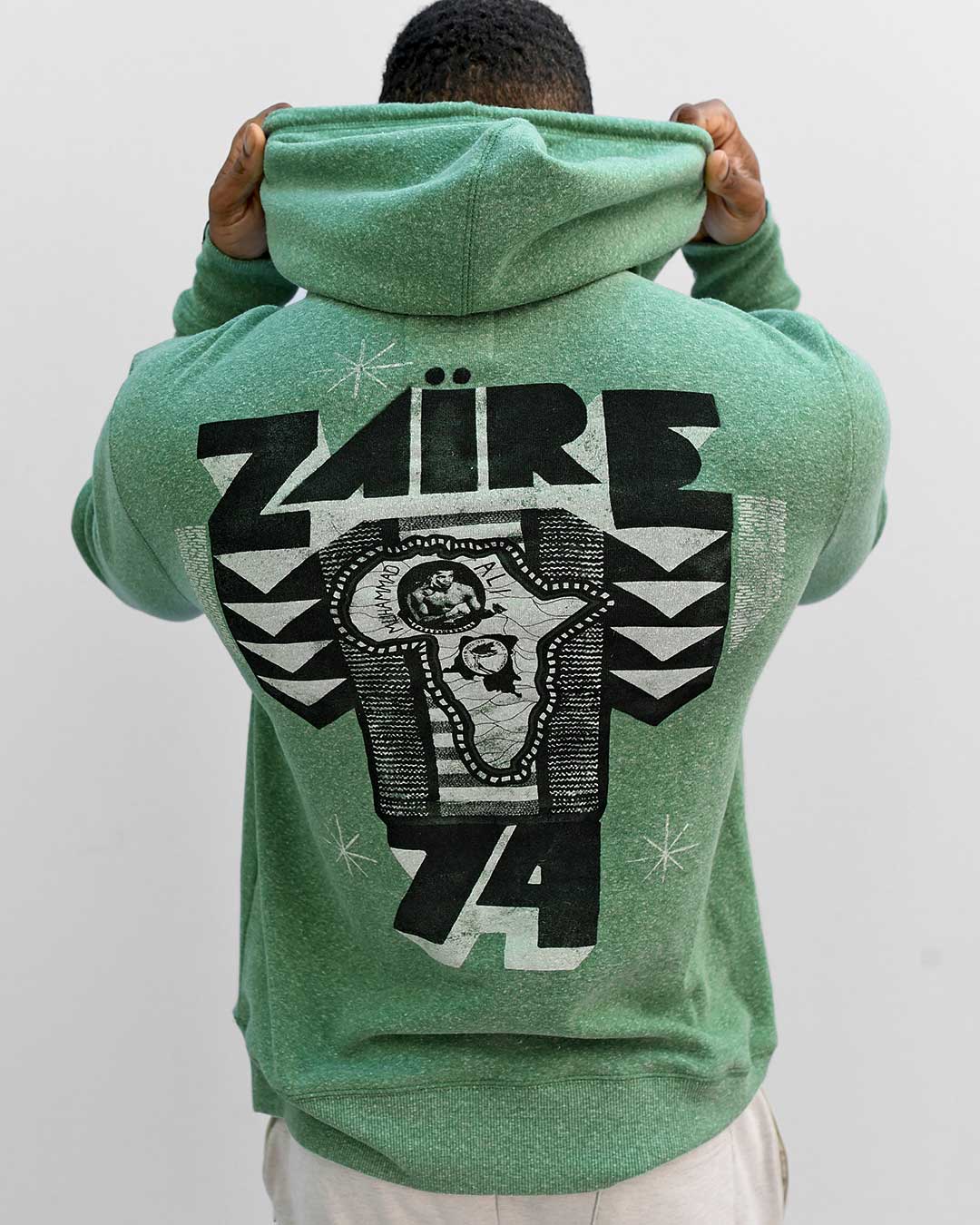 Ali Rumble Zaire 74 Green PO Hoody - Roots of Fight