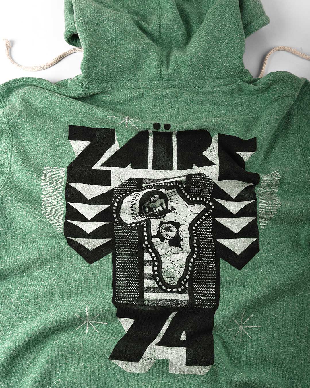 Ali Rumble Zaire 74 Green PO Hoody - Roots of Fight
