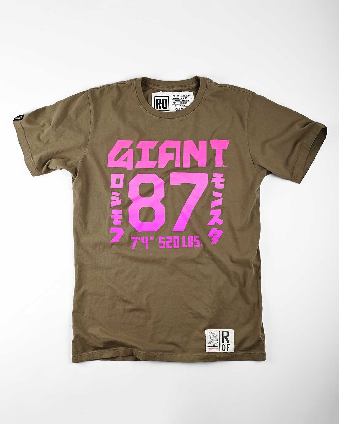 Andre the Giant &#39;87 Olive Tee - Roots of Fight