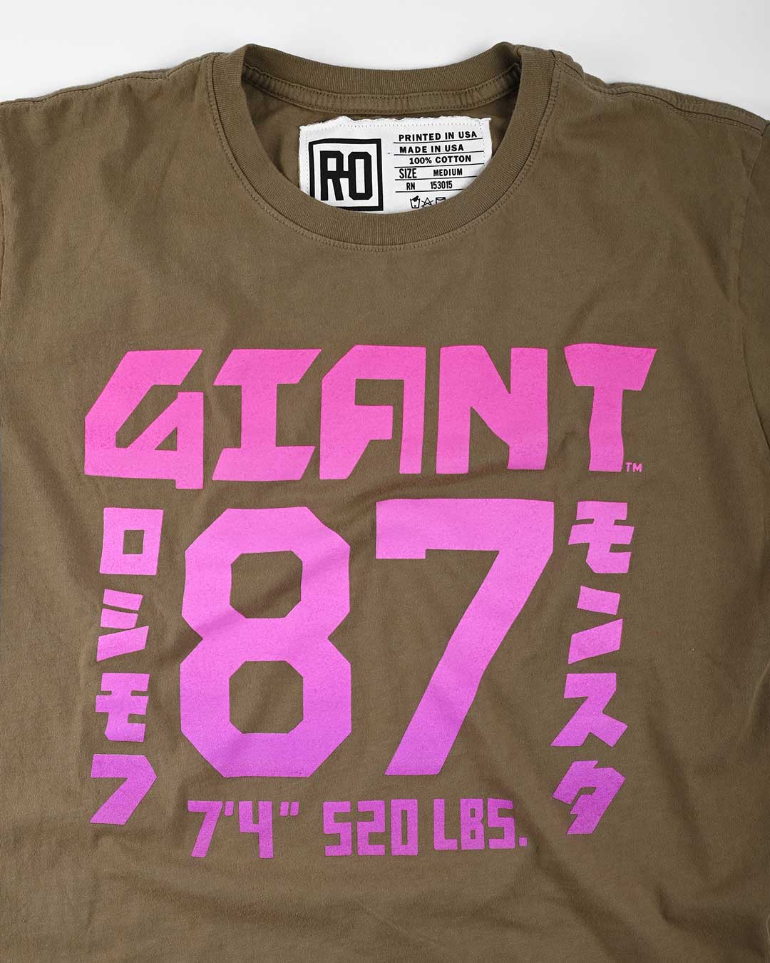 Andre the Giant &#39;87 Olive Tee - Roots of Fight