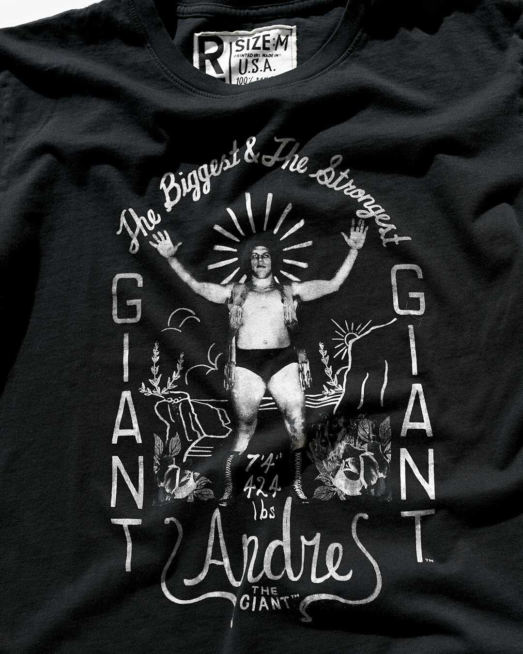 Andre the Giant The Biggest &amp; Strongest Black Tee - Roots of Fight