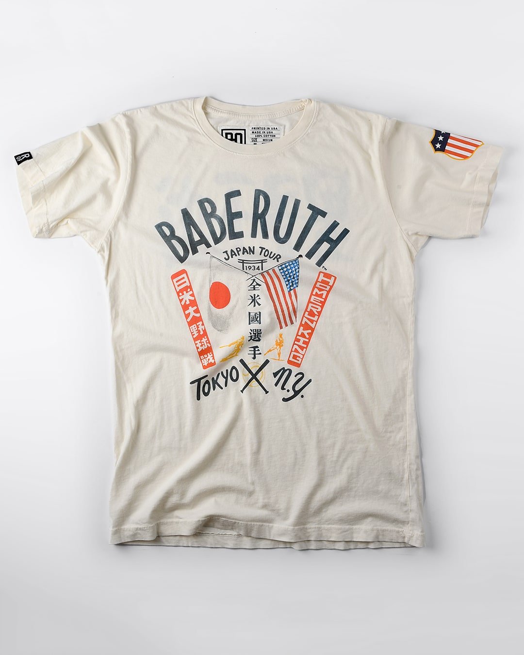 Babe Ruth Tokyo x NY Vintage White Tee 3XL / Vintage White