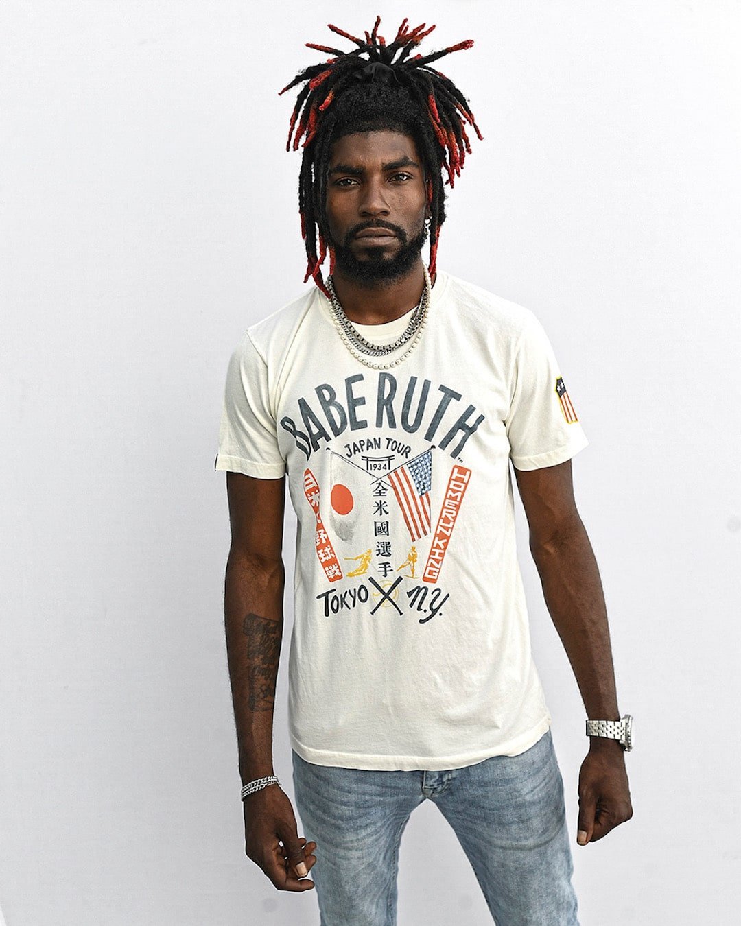 Babe Ruth Tokyo X NY Vintage White Tee - Roots of Fight