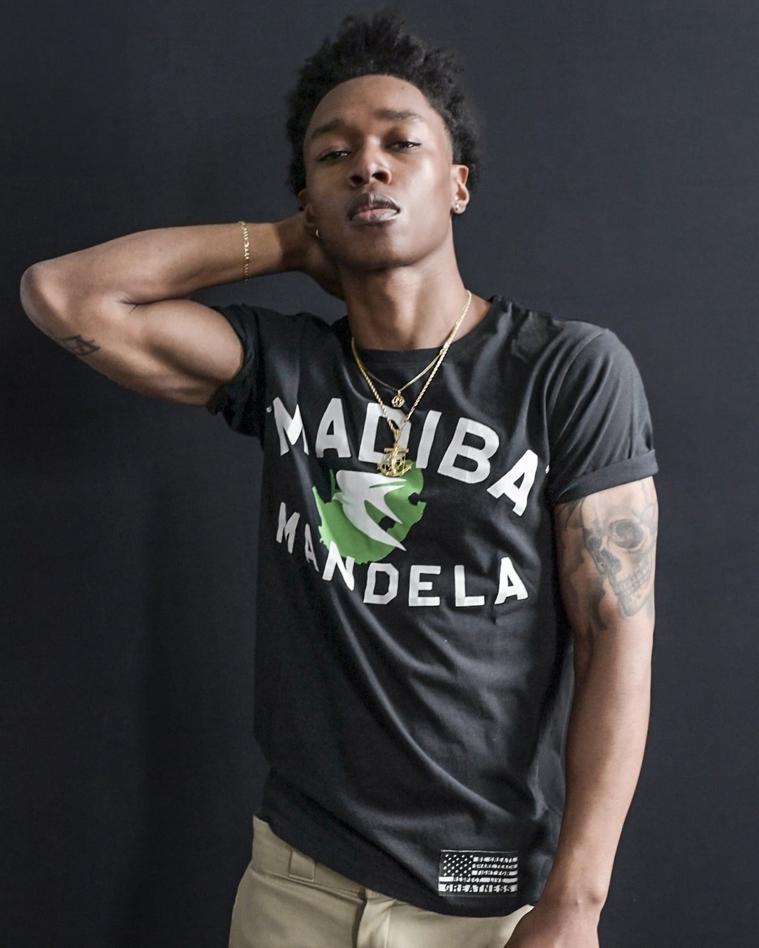BHT - Mandela 'Madiba' Black Tee - Roots of Fight