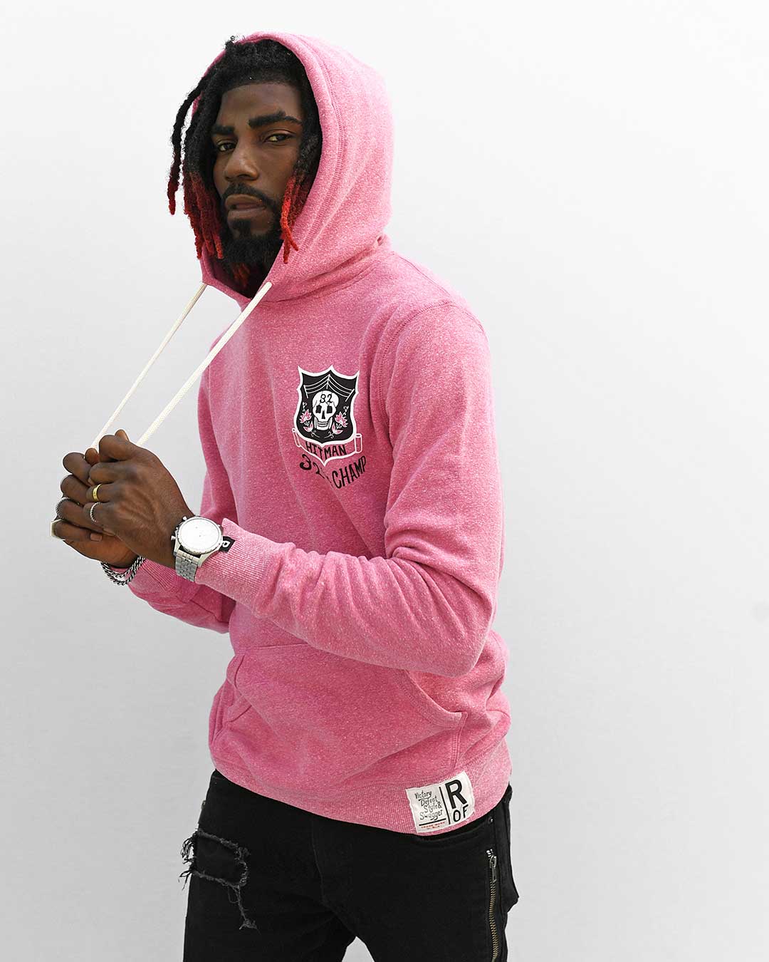 Bret Hart 32 Time Champ Pink PO Hoody - Roots of Fight