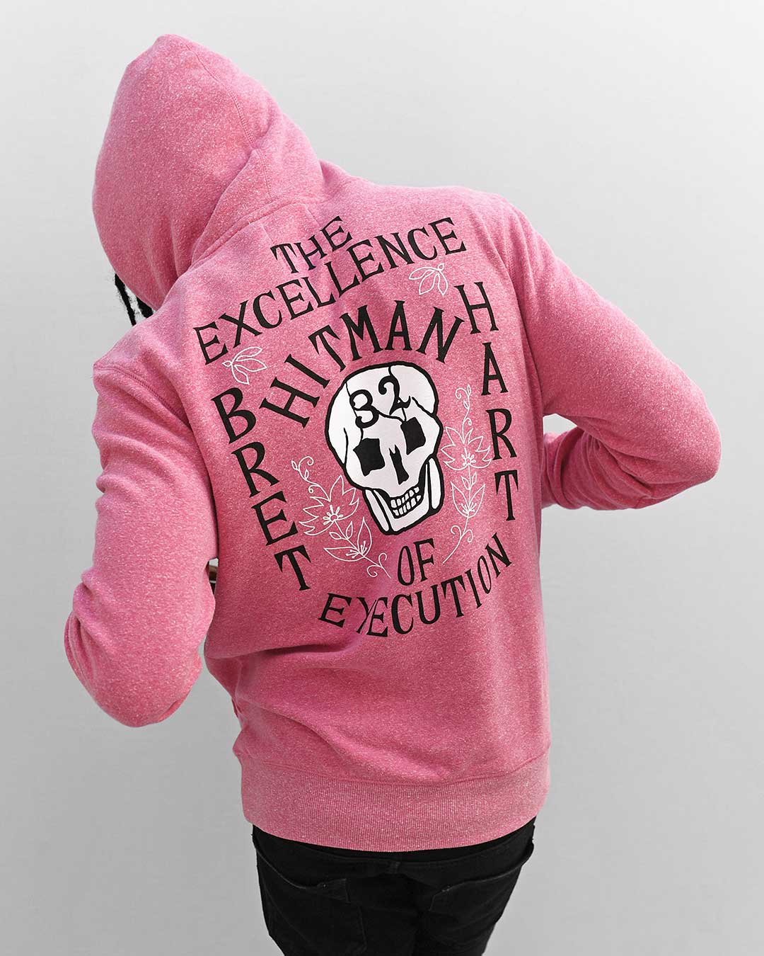 Bret Hart 32 Time Champ Pink PO Hoody - Roots of Fight Canada