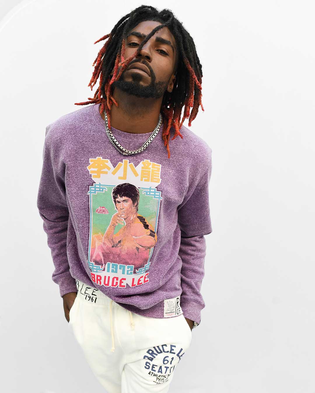 Bruce Lee 1972 Purple Sweatshirt - Roots of Fight