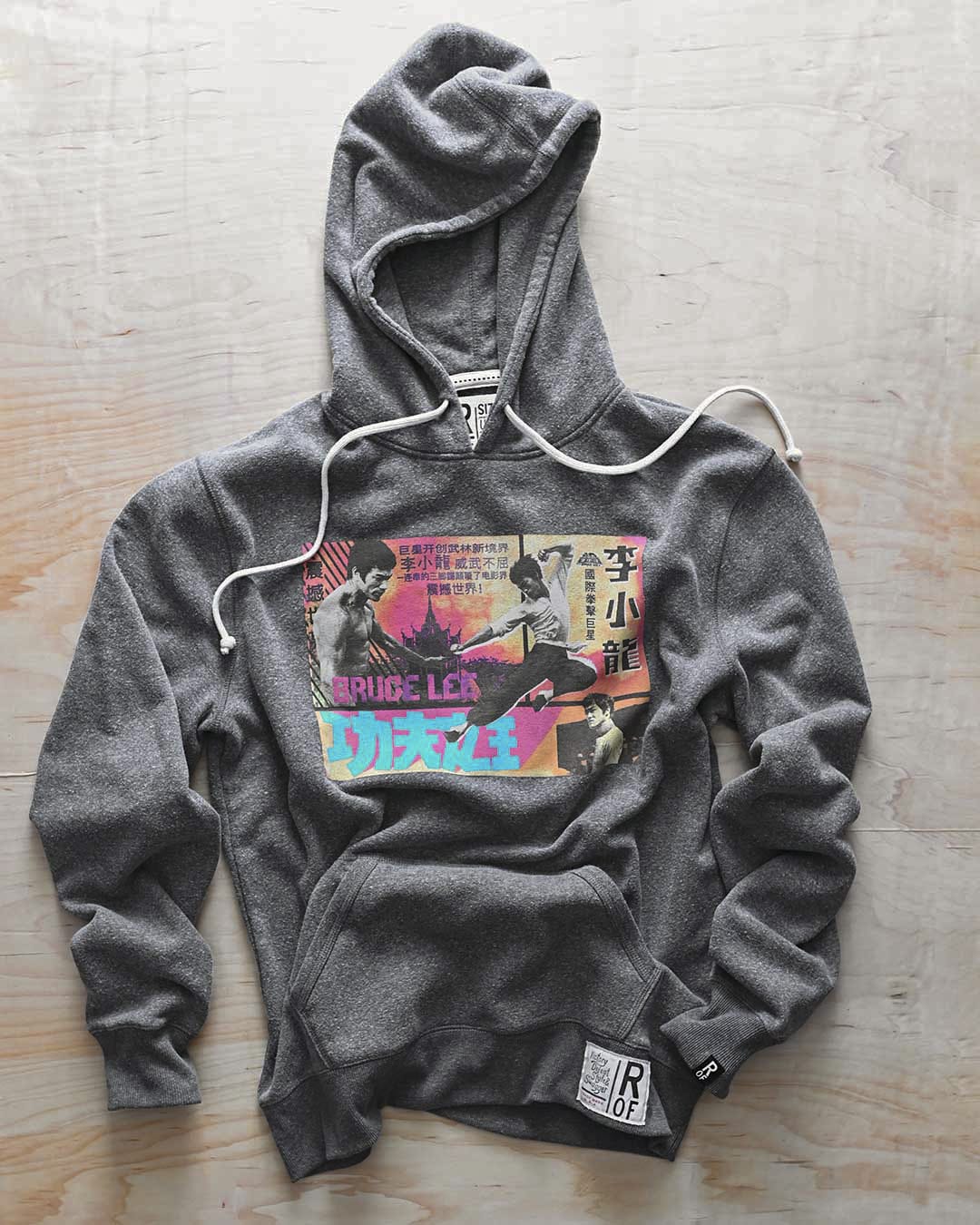 Bruce Lee Kung Fu Collage Grey PO Hoody - Roots of Fight