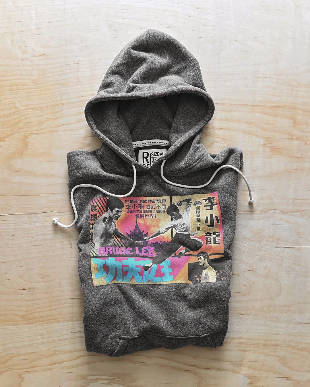Bruce Lee Kung Fu Collage Grey PO Hoody - Roots of Fight
