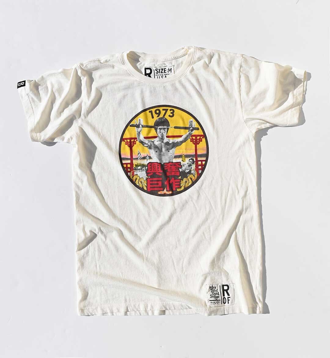 Bruce Lee Little Dragon 1973 White Tee - Roots of Fight Canada