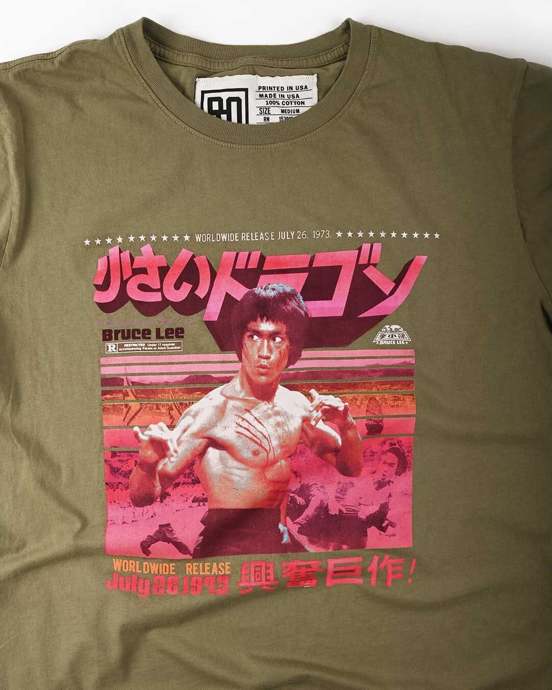 Bruce Lee Little Dragon Olive Tee - Roots of Fight Canada