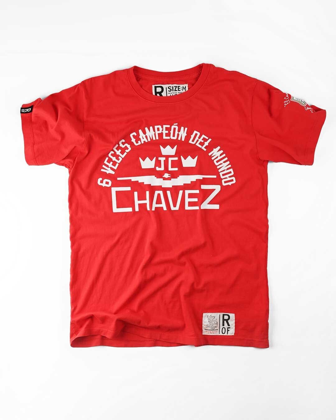 Chavez 6 Veces Campeon Del Mundo Red Tee - Roots of Fight Canada