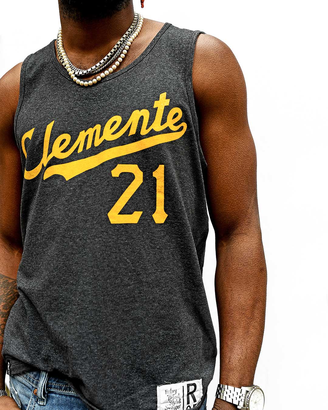 Clemente #21 Black Tank - Roots of Fight