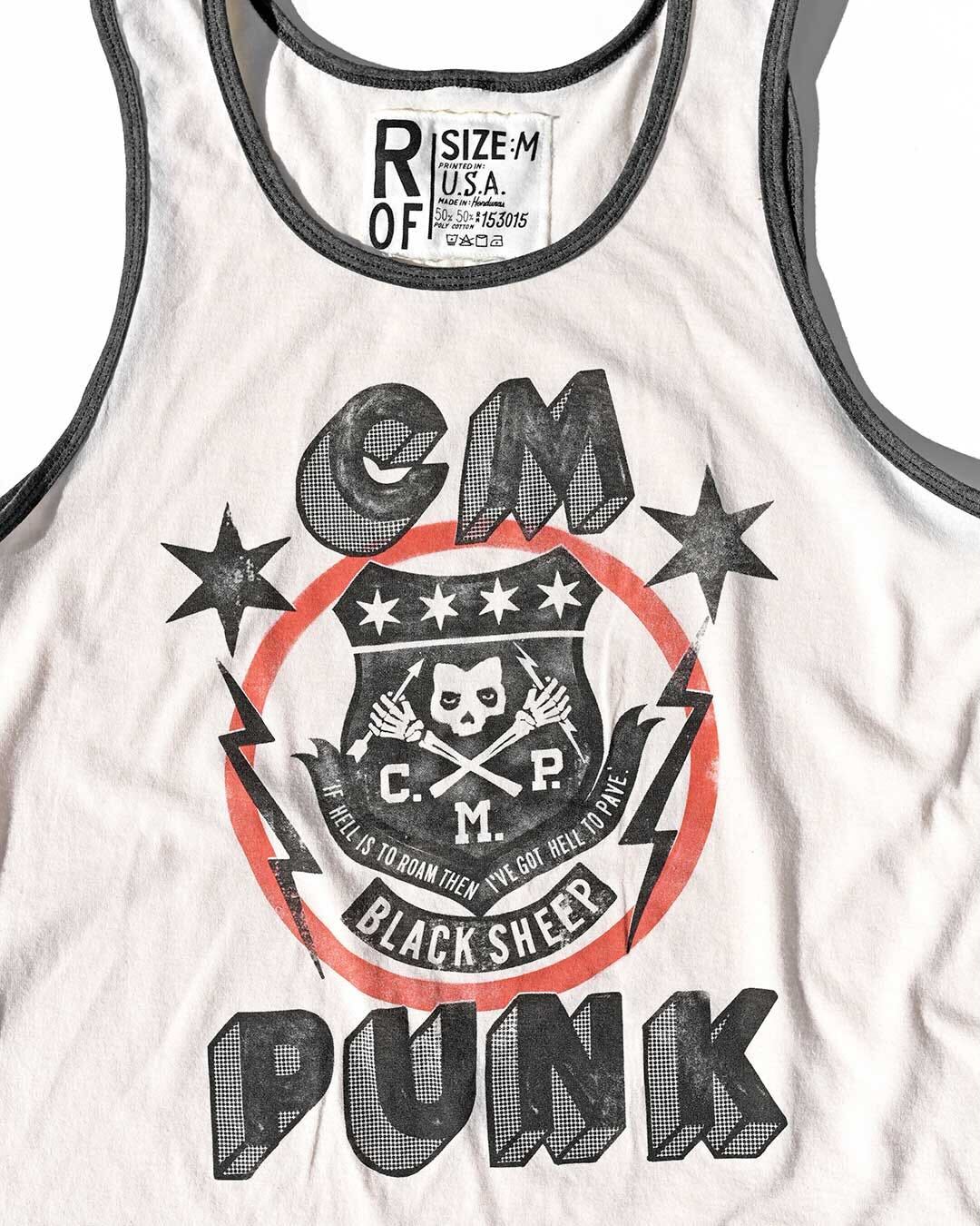 CM Punk Black Sheep White Tank - Roots of Fight