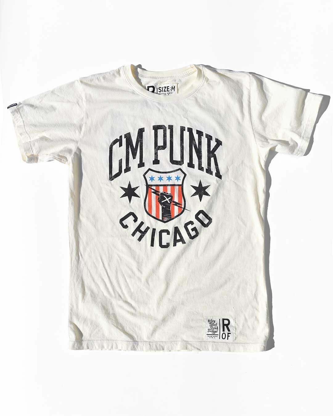 CM Punk Chicago White Tee - Roots of Fight
