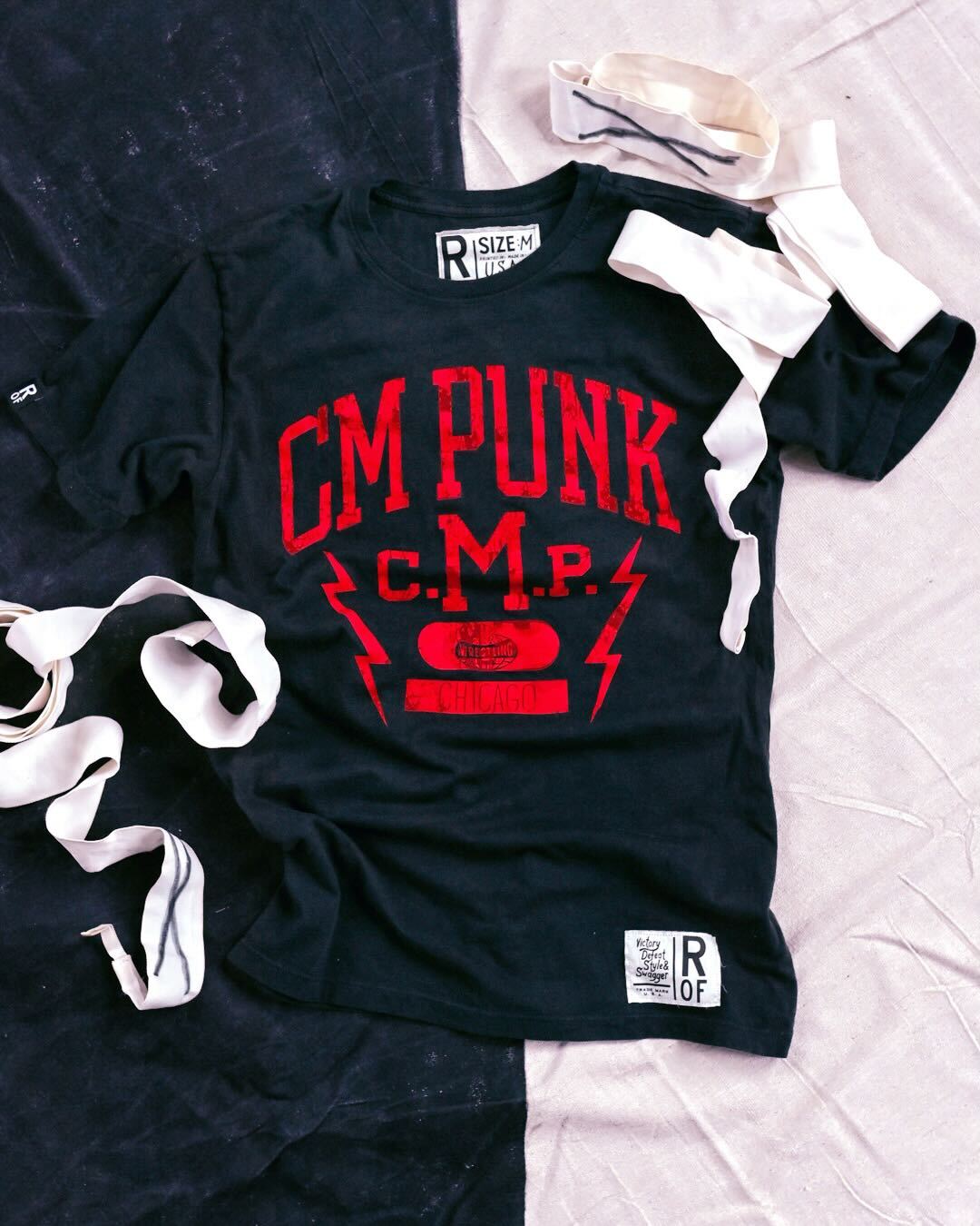 CM Punk Vintage Black Tee - Roots of Fight