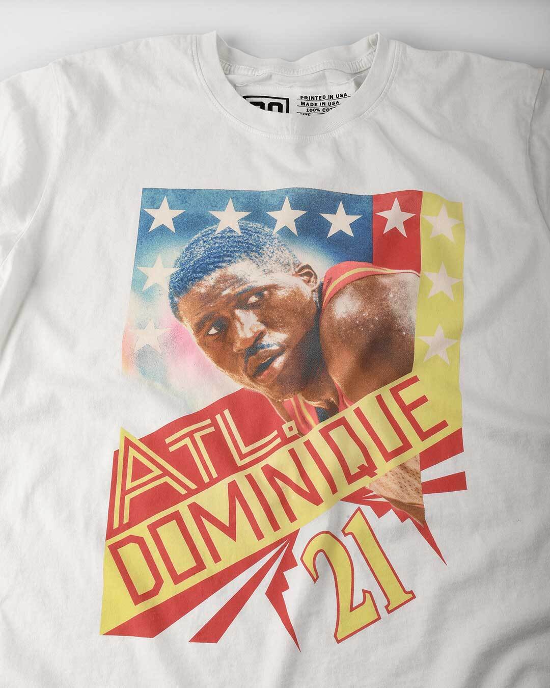 Dominique Wilkins Photo Vintage White Tee - Roots of Fight