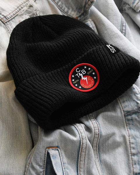 Elvis TCB Black Beanie - Roots of Fight