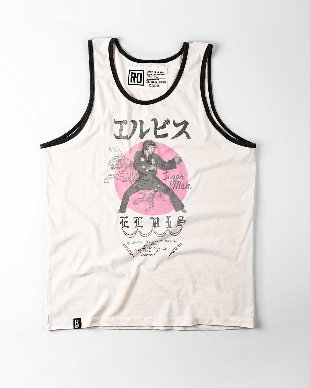 Elvis Tiger Man Photo White Tank - Roots of Fight