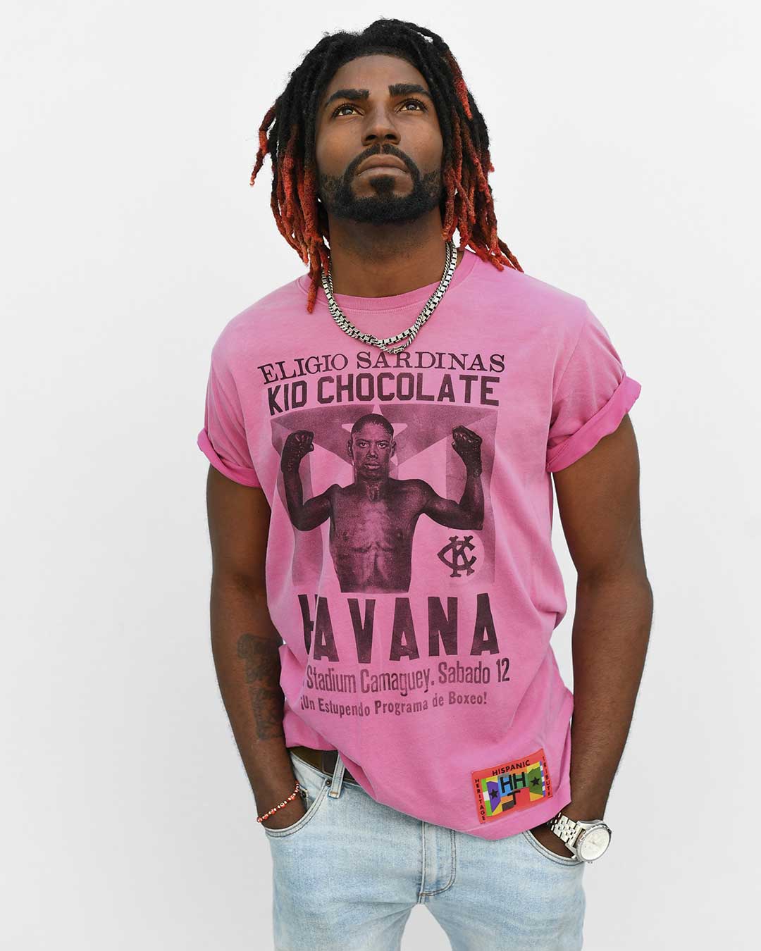 HHT - Kid Chocolate Photo Pink Tee - Roots of Fight