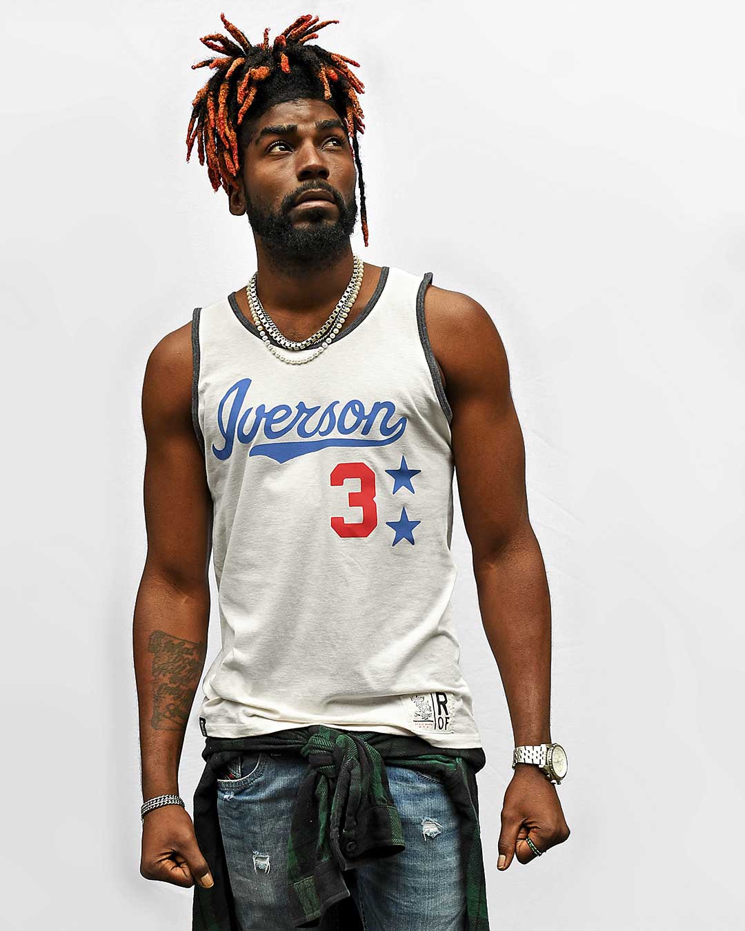 Iverson #3 Vintage White Tank - Roots of Fight