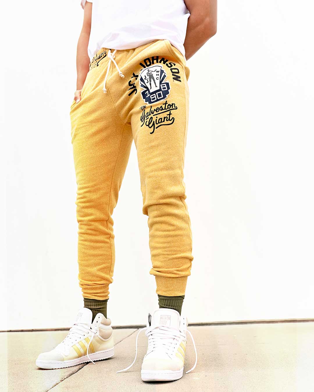 Jack Johnson Gold Sweatpants - Roots of Fight Canada