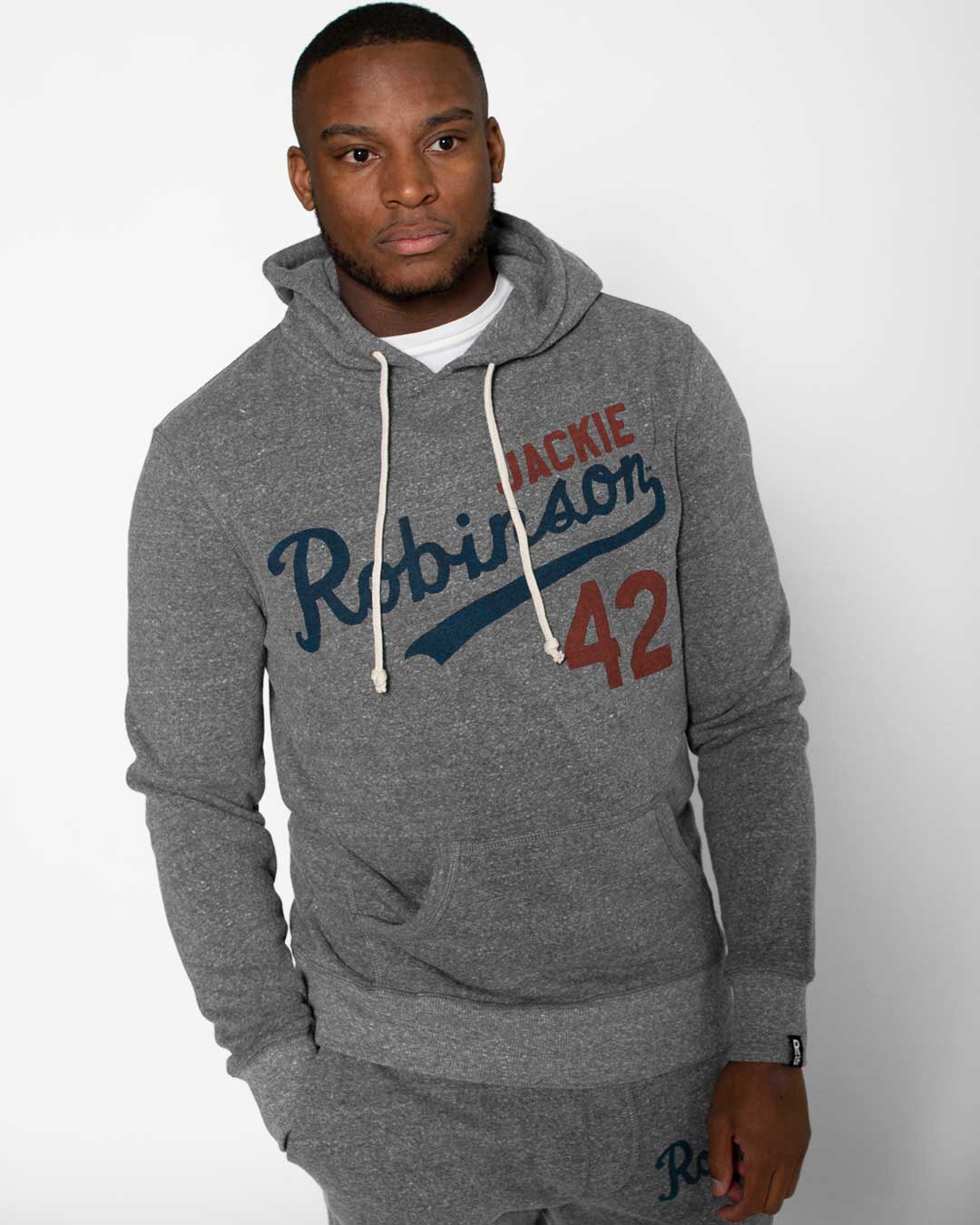 Jackie Robinson #42 Classic Grey PO Hoody - Roots of Fight