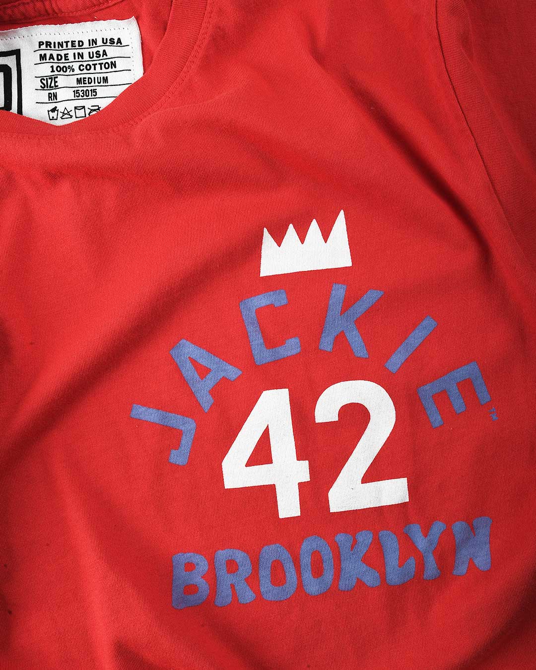 Jackie Robinson #42 Crown Red Tee - Roots of Fight