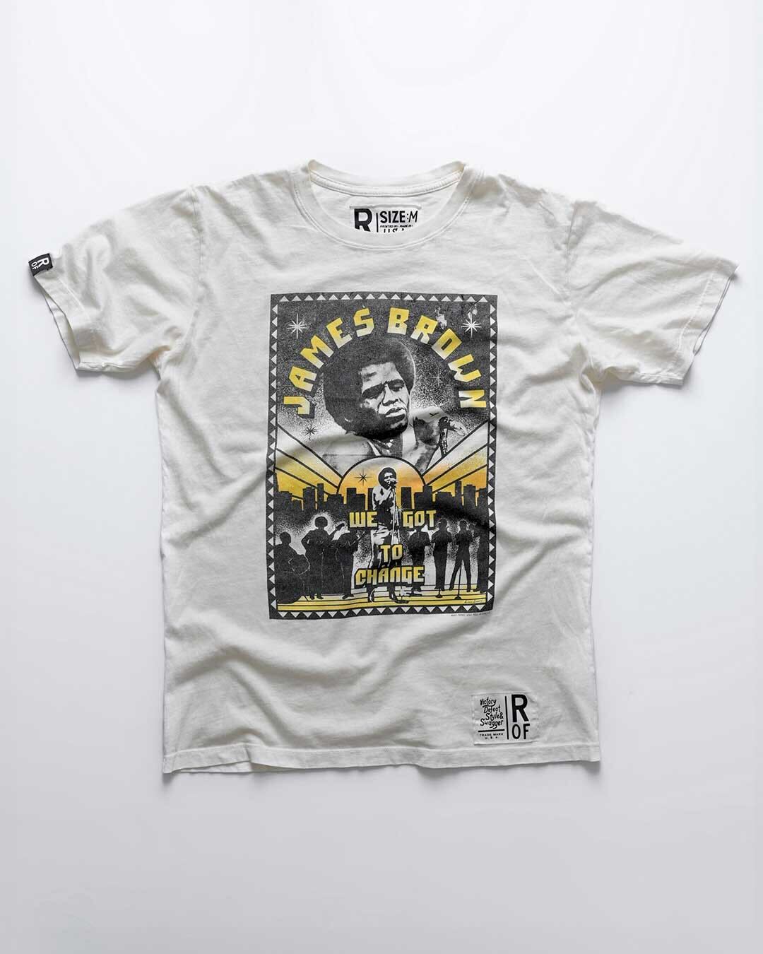 James Brown 'We Got To Change' White Tee - Roots of Fight